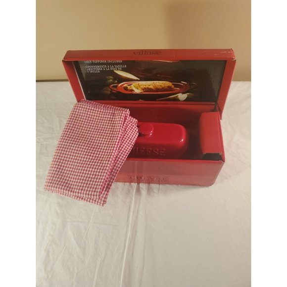Gourmet Du Village Chevre Cheese Baker Stoneware Bistro Collection Red- Open Box - Picture 13 of 16